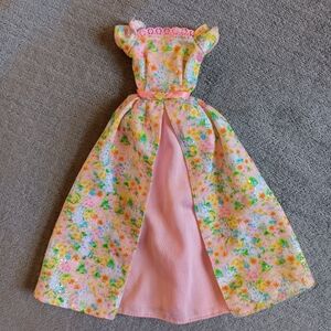 Genuine Vintage Barbie Bunny Print Princess Dress, Pink With White Rabbits